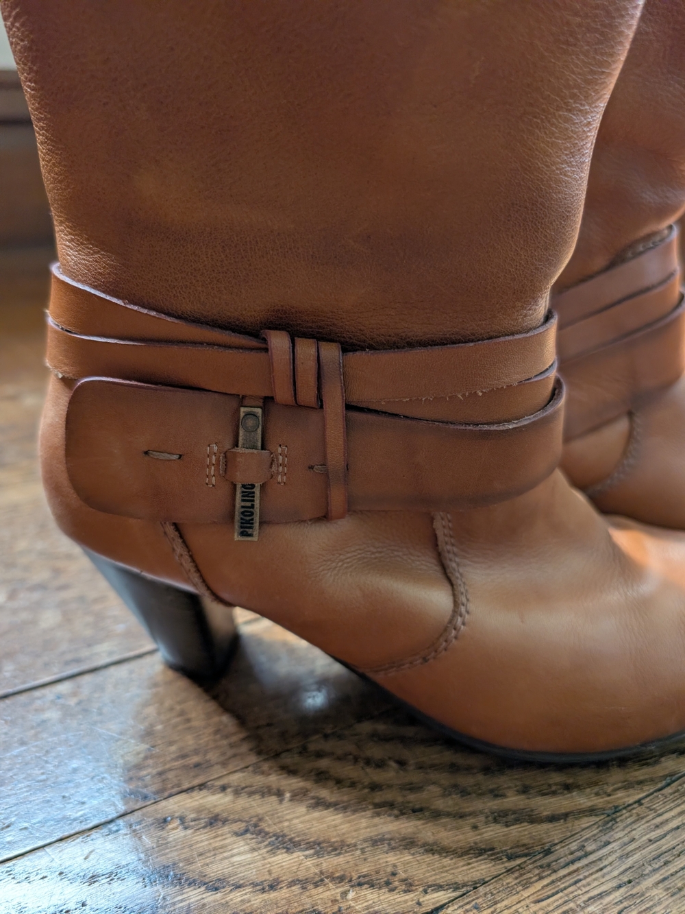PIKOLINOS Chestnut Leather Tall Riding Heeled Boots - Picture 5 of 10